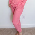 Peony Pink Small Ribbed Women's Pants