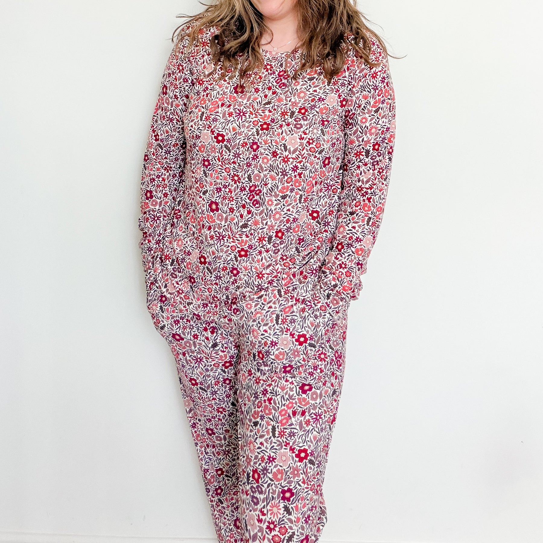 Fall Blooms Small Ribbed Women's Matching Set