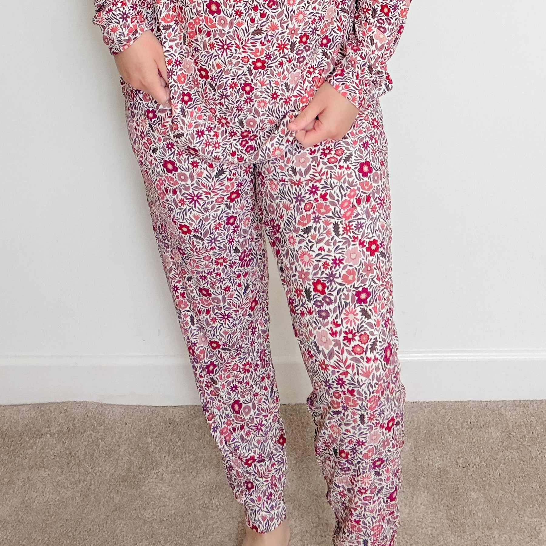 Fall Blooms Small Ribbed Women's Matching Set