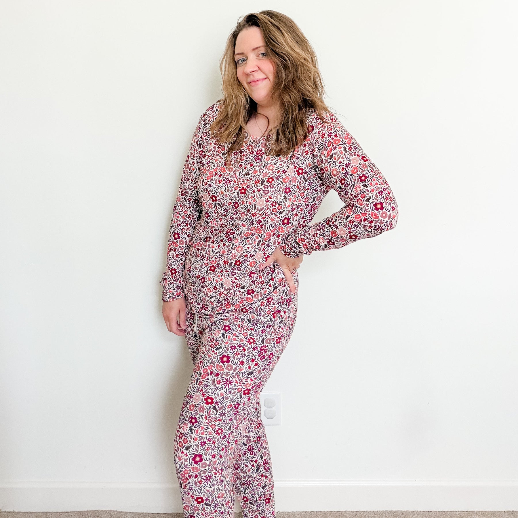 Fall Blooms Small Ribbed Women's Matching Set