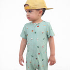 Backyard Bugs Small Ribbed Summer Zip Romper
