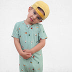Backyard Bugs Small Ribbed Summer Zip Romper