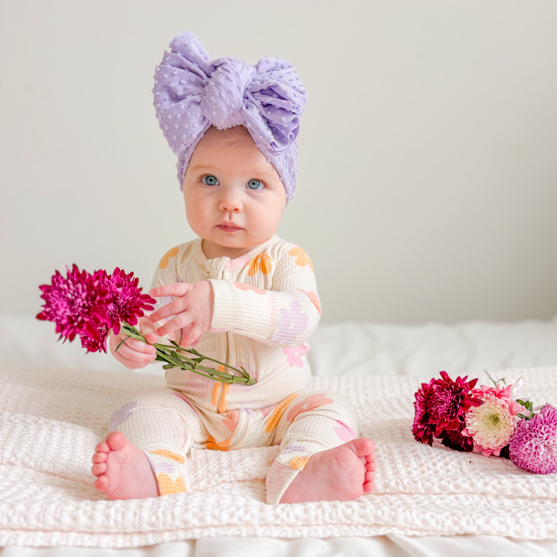 Big Daisies Small Ribbed Zip Romper
