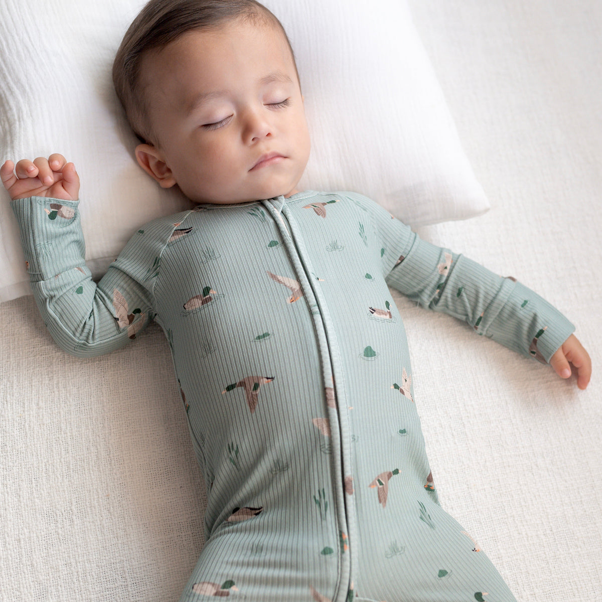 Mallards Small Ribbed Zip Romper