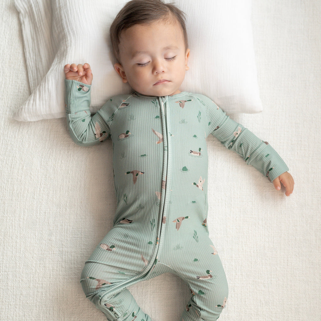Mallards Small Ribbed Zip Romper