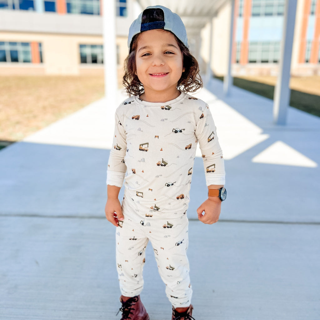 Construction Small Ribbed Two-Piece Set