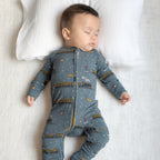 Christmas Trains Small Ribbed Zip Romper