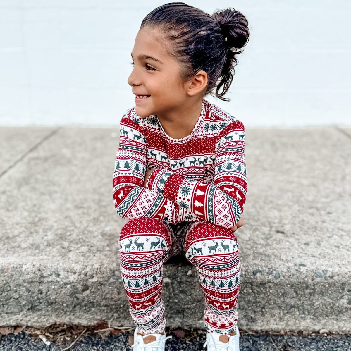 Christmas Sweater Stripe Small Ribbed Two-Piece Set