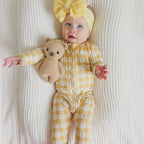 Yellow Gingham Tulip Zip Romper