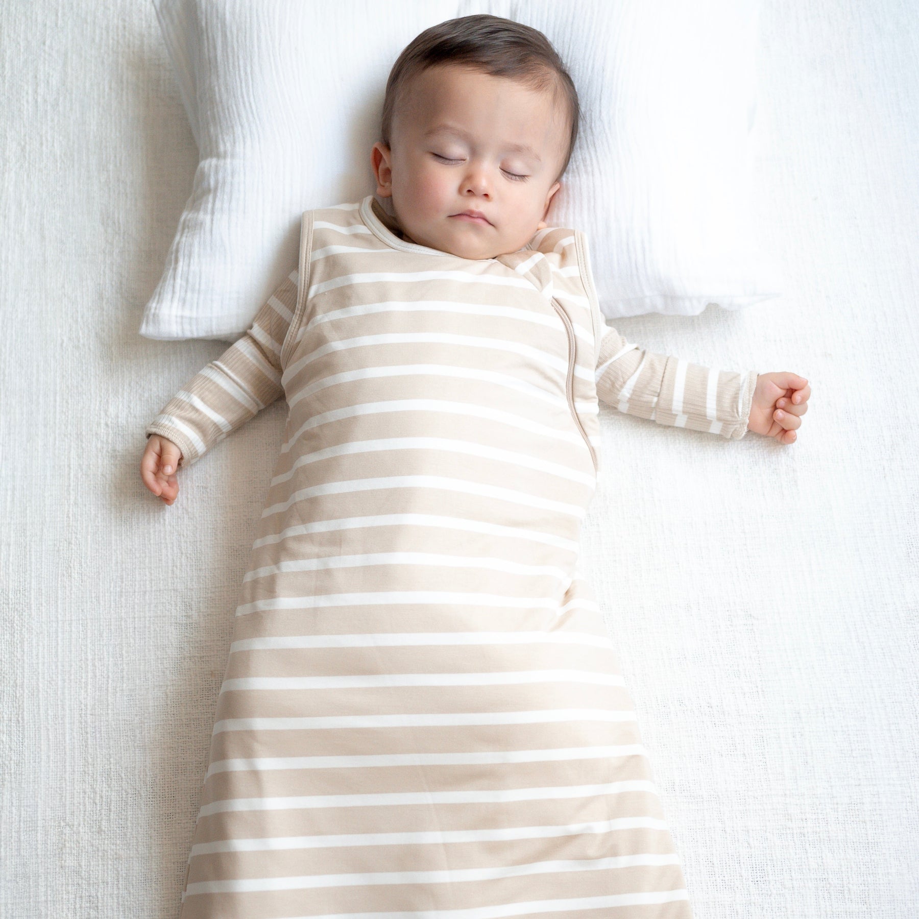 Tan Wide Stripe Sleep Sack (1.0 TOG)
