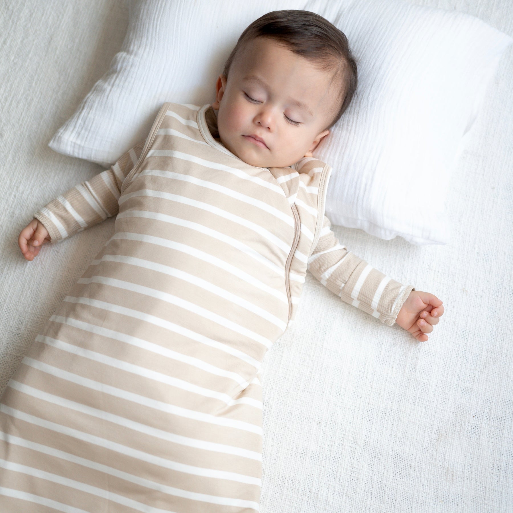 Tan Wide Stripe Sleep Sack (1.0 TOG)