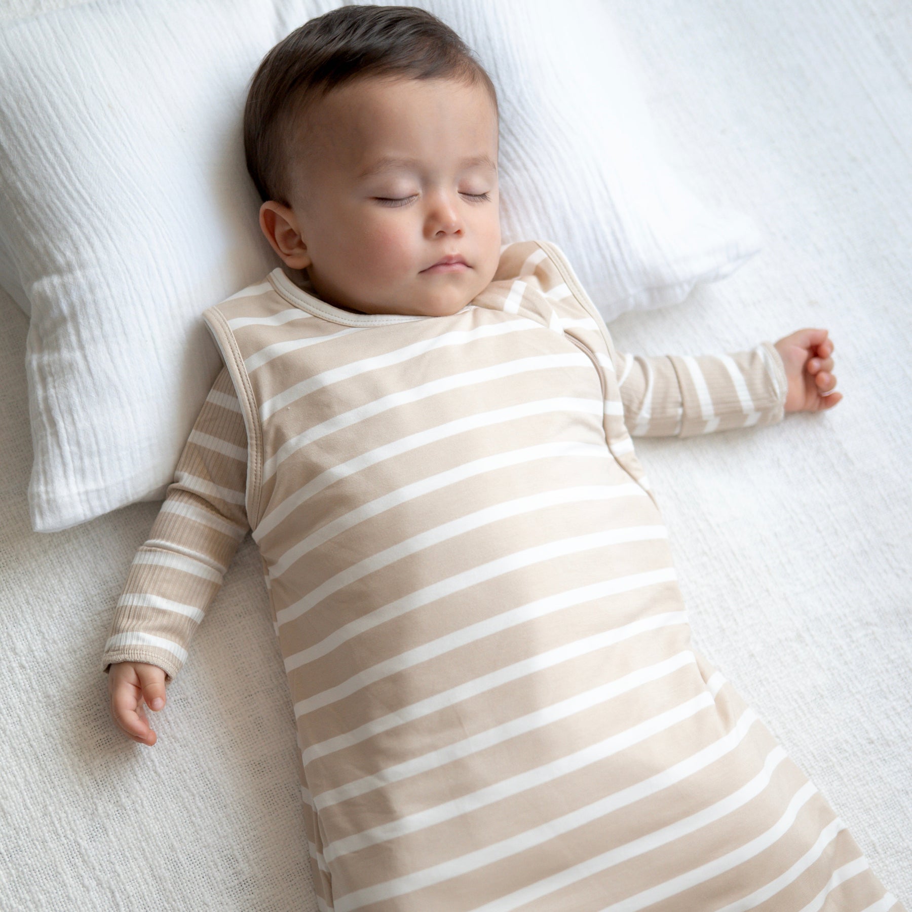 Tan Wide Stripe Sleep Sack (1.0 TOG)