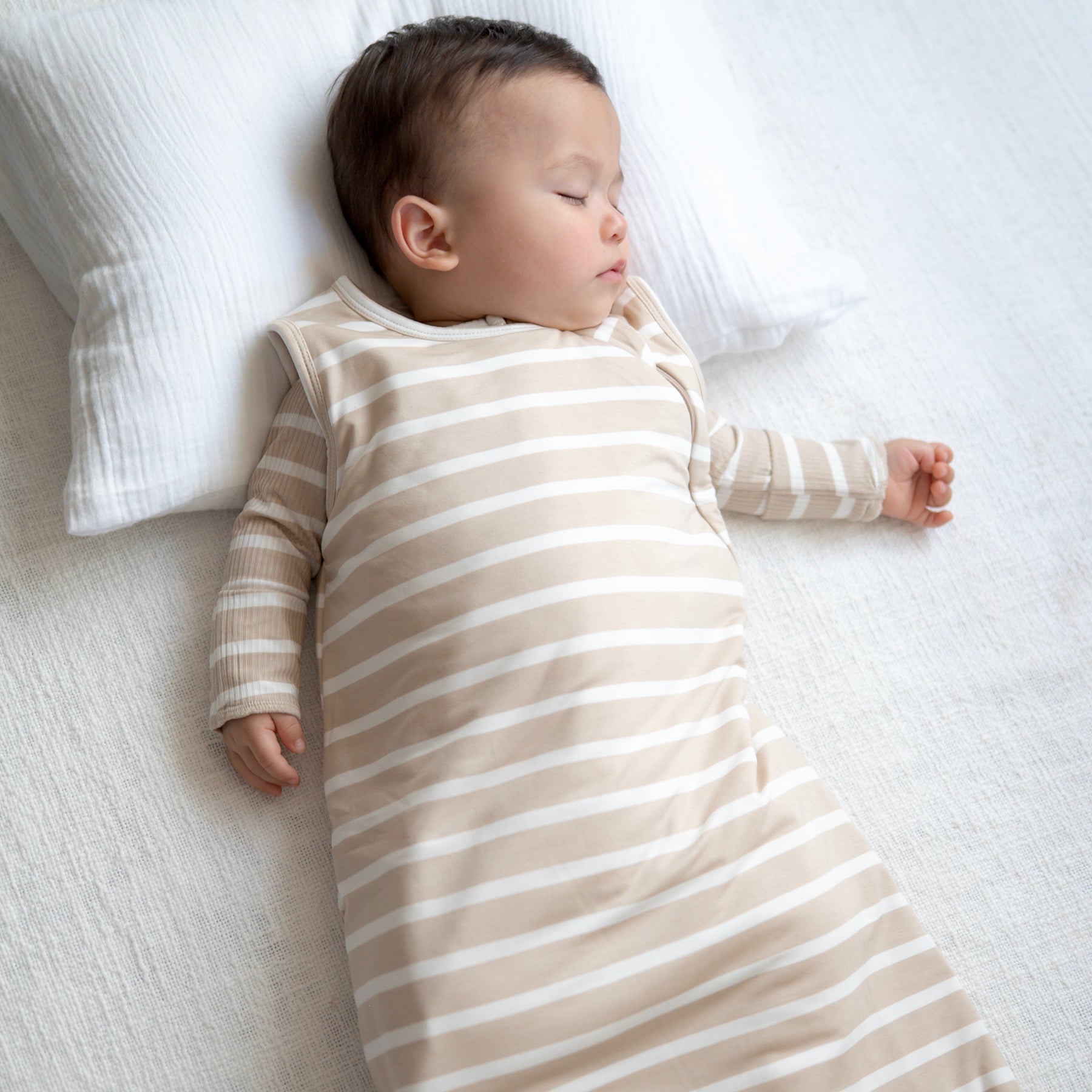 Tan Wide Stripe Sleep Sack (1.0 TOG)