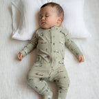 Trash Trucks Small Ribbed Zip Romper