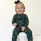Santa Small Ribbed Zip Romper
