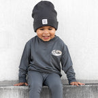 Midnight Charcoal With Camo Patch Bamboo French Terry Pullover