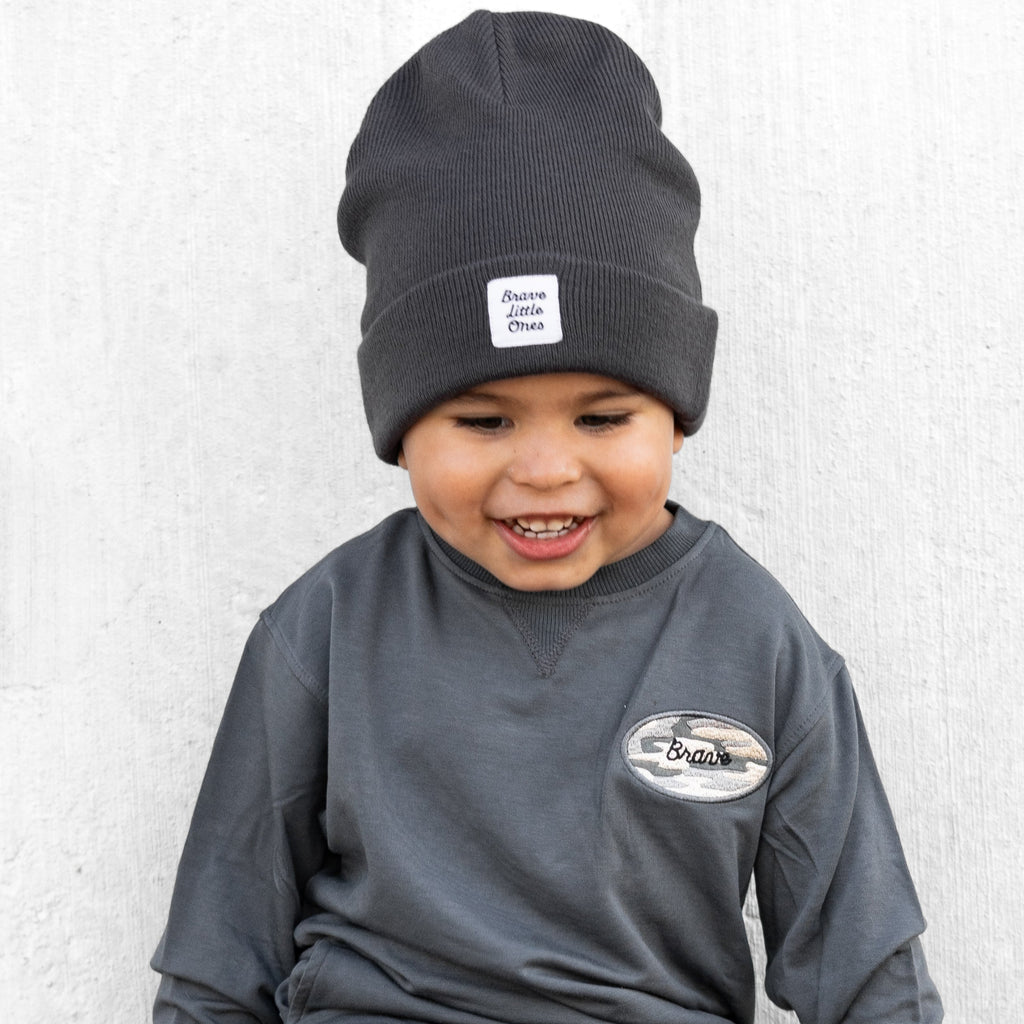 Midnight Charcoal Knit Beanie