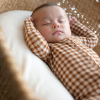 Caramel Small Gingham Zip Romper