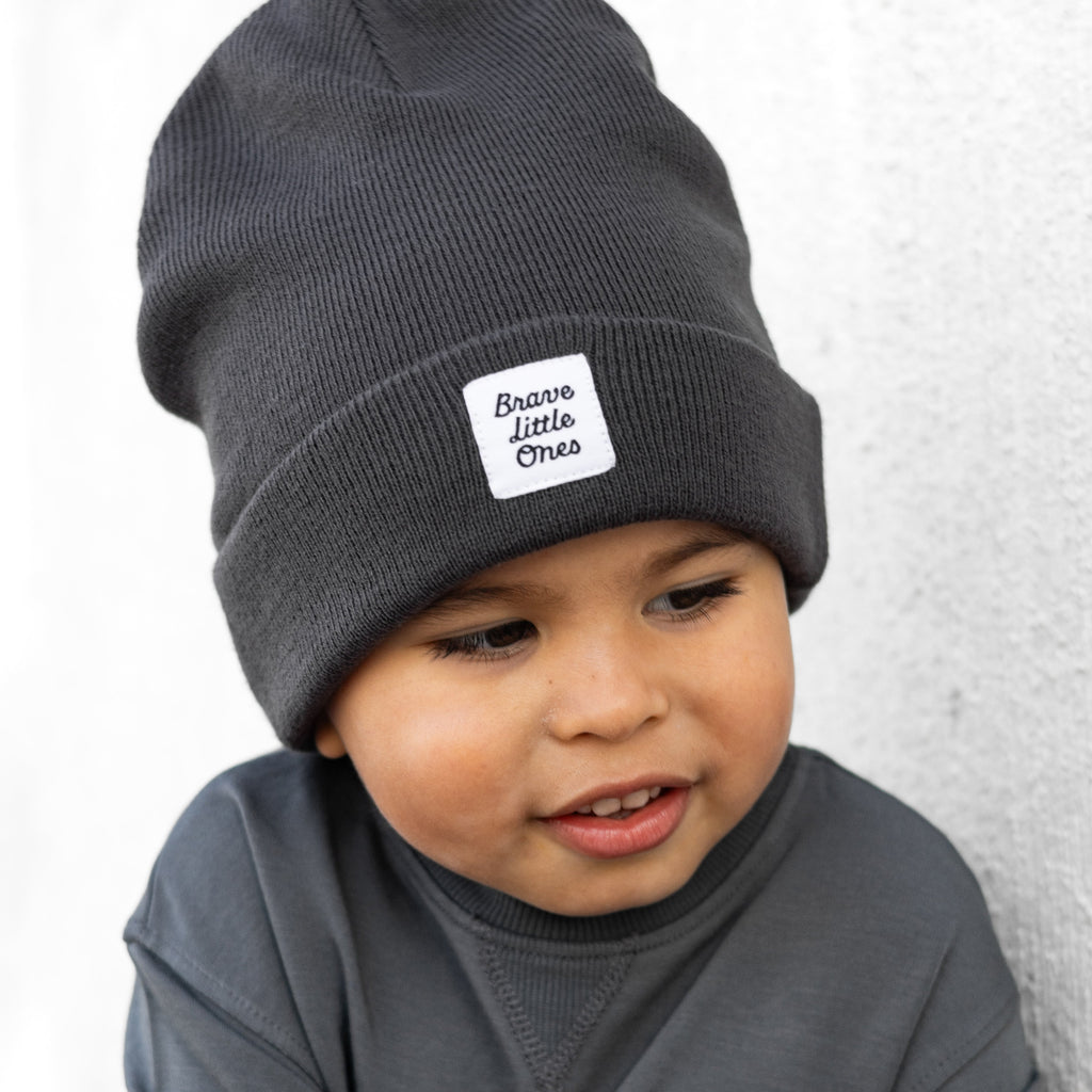 Midnight Charcoal Knit Beanie