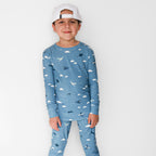 Take Flight Blue Small Ribbed Two-Piece Set