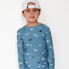 Take Flight Blue Small Ribbed Two-Piece Set