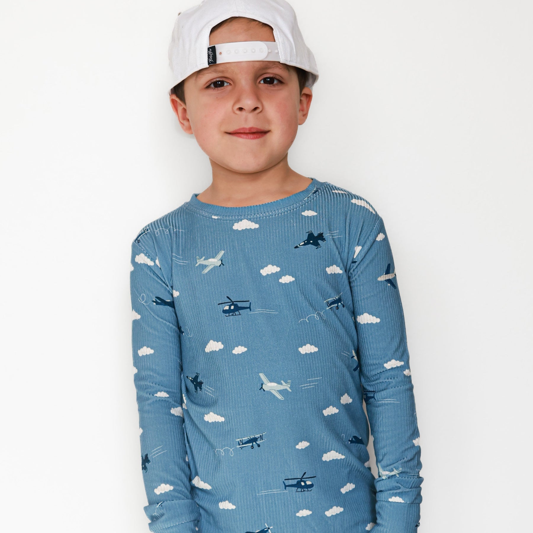 Take Flight Blue Small Ribbed Two-Piece Set