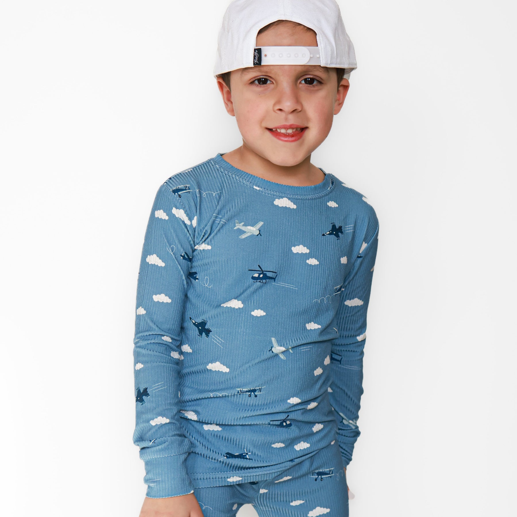 Take Flight Blue Small Ribbed Two-Piece Set