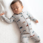 Road Vehicles Small Ribbed Zip Romper