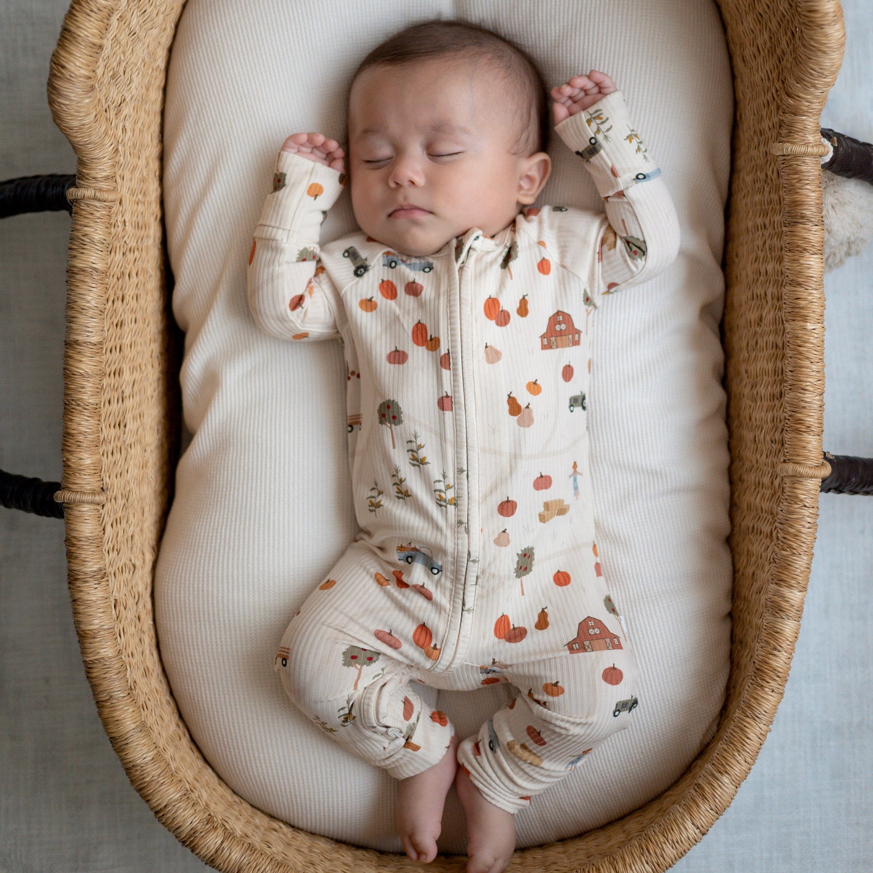 Pumpkin Patch Small Ribbed Zip Romper