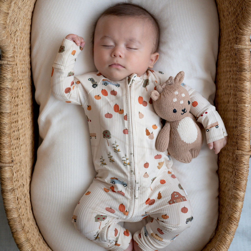 Pumpkin Patch Small Ribbed Zip Romper