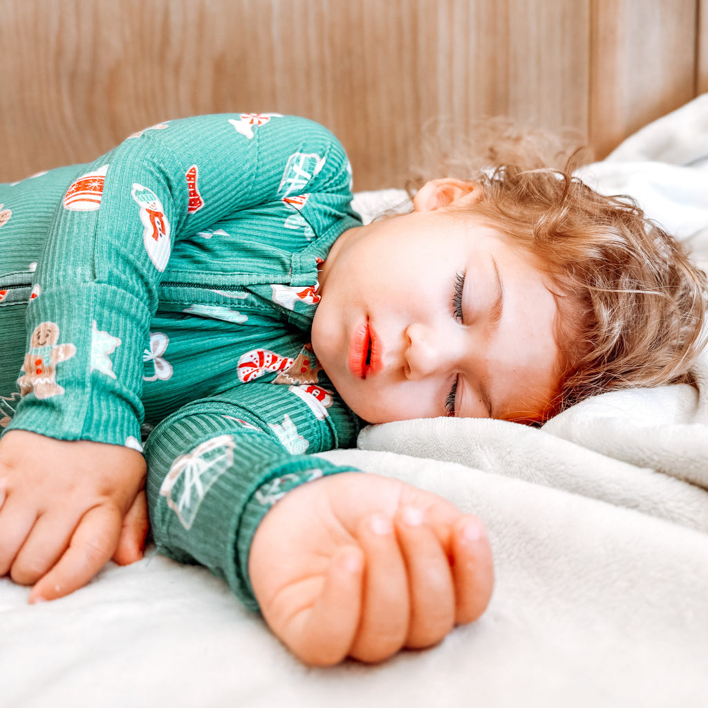 Sugar Cookies Frosted Teal Small Ribbed Zip Romper