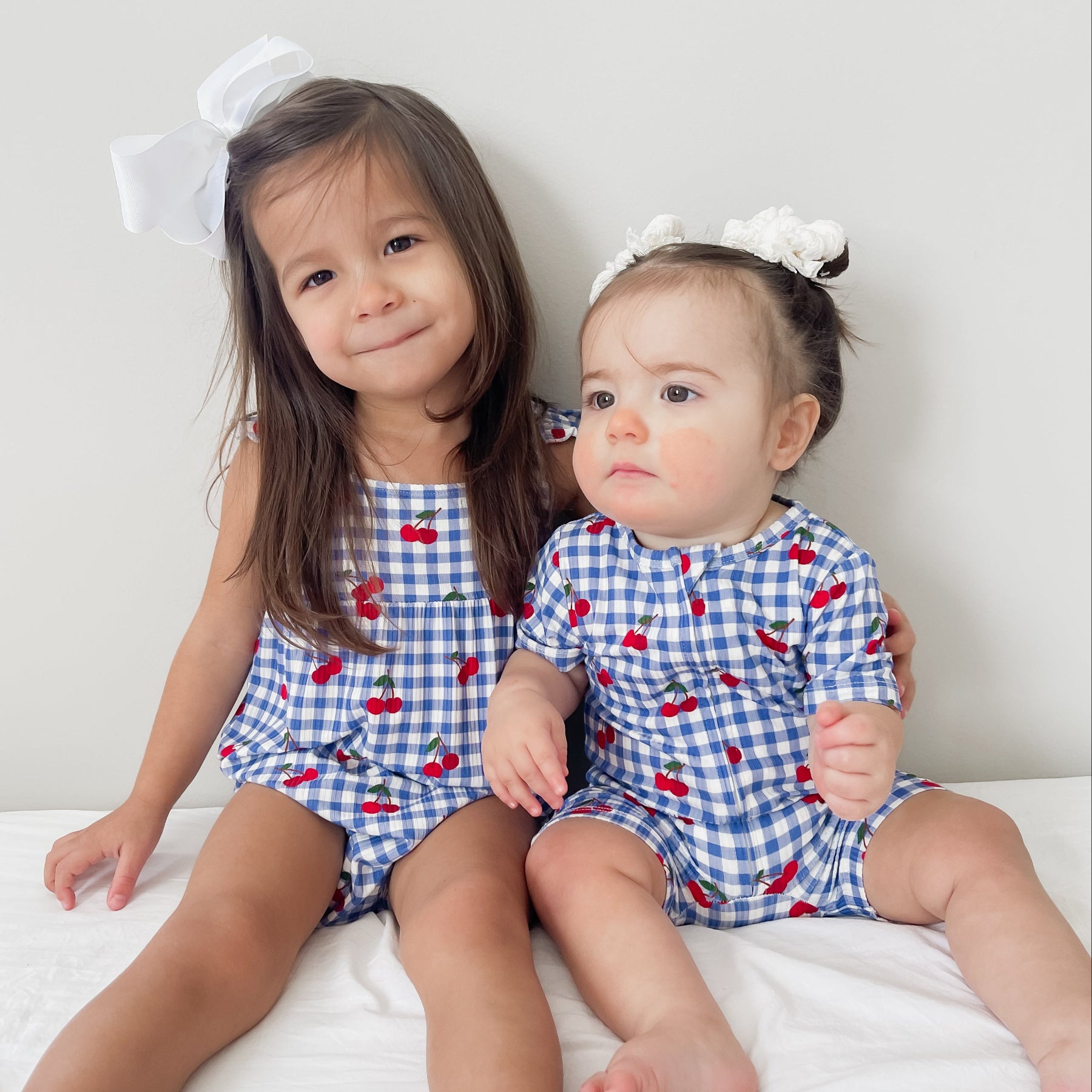 Vintage Cherries Small Ribbed Summer Zip Romper