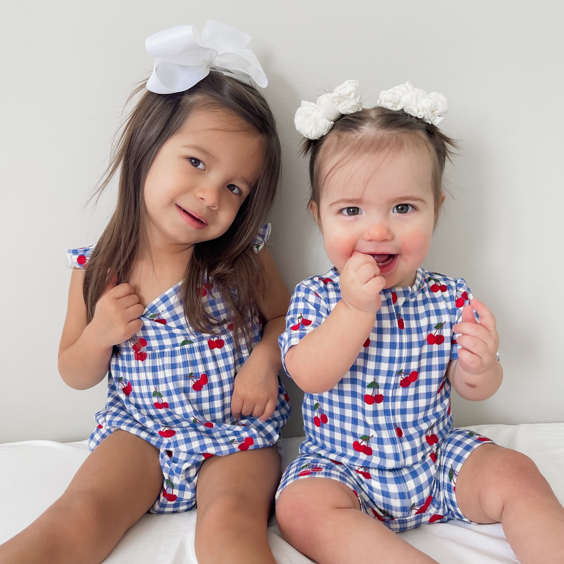 Vintage Cherries Small Ribbed Summer Zip Romper