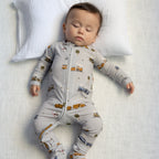 Trains Small Ribbed Zip Romper