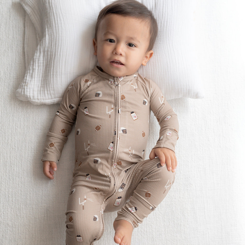Football Small Ribbed Zip Romper