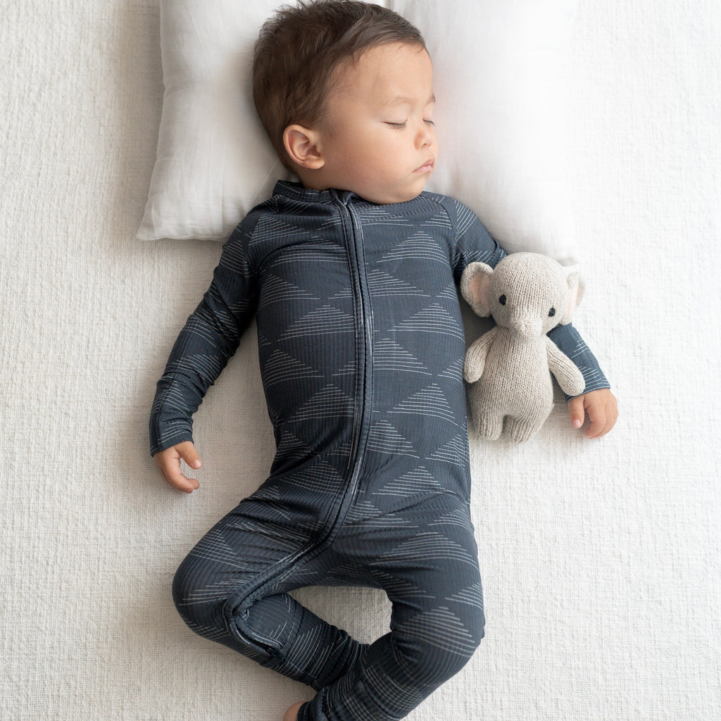 Triangles Small Ribbed Zip Romper
