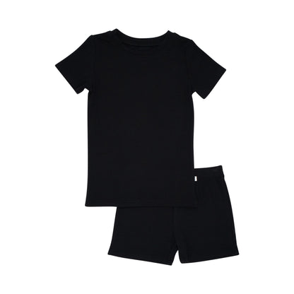 Jet Black Small Ribbed Shorts Two-Piece Set