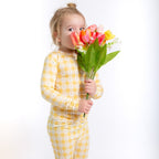 Yellow Gingham Tulip Two-Piece Set