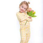 Yellow Gingham Tulip Two-Piece Set
