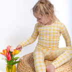 Yellow Gingham Tulip Two-Piece Set