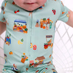 Farmers Market Summer Zip Romper