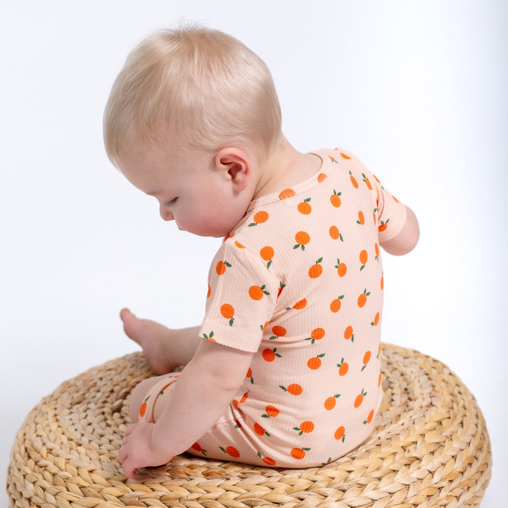 Oranges Small Ribbed Summer Zip Romper