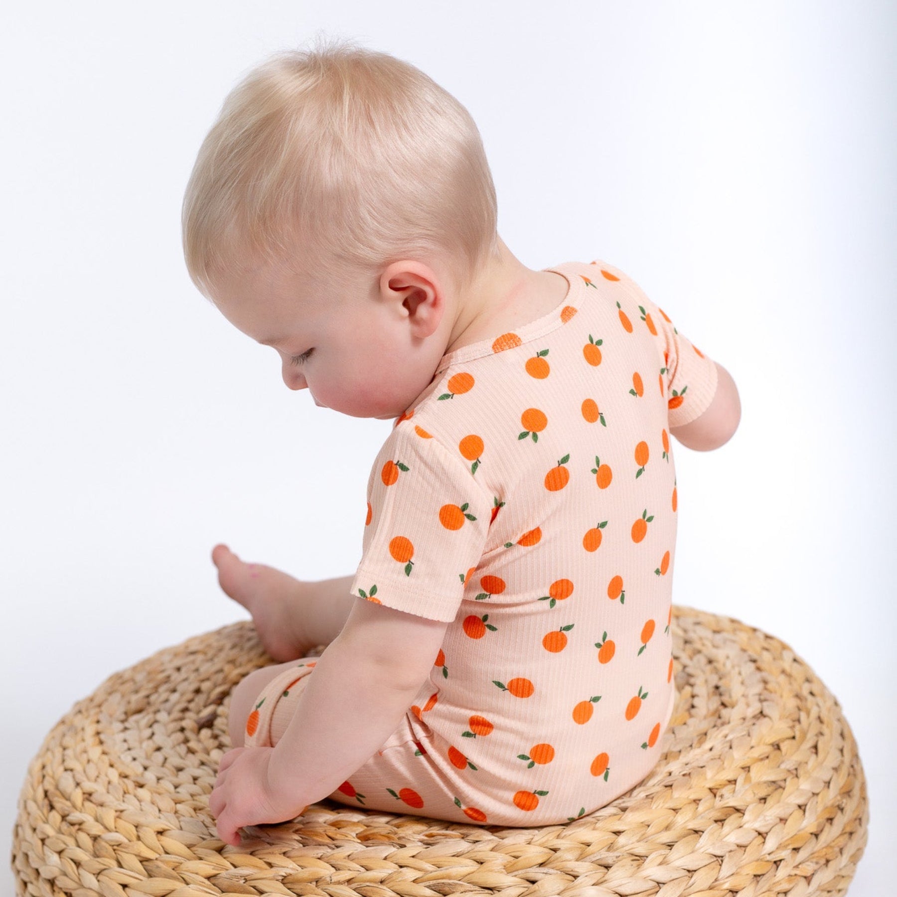 Oranges Small Ribbed Summer Zip Romper
