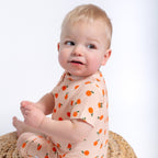 Oranges Small Ribbed Summer Zip Romper