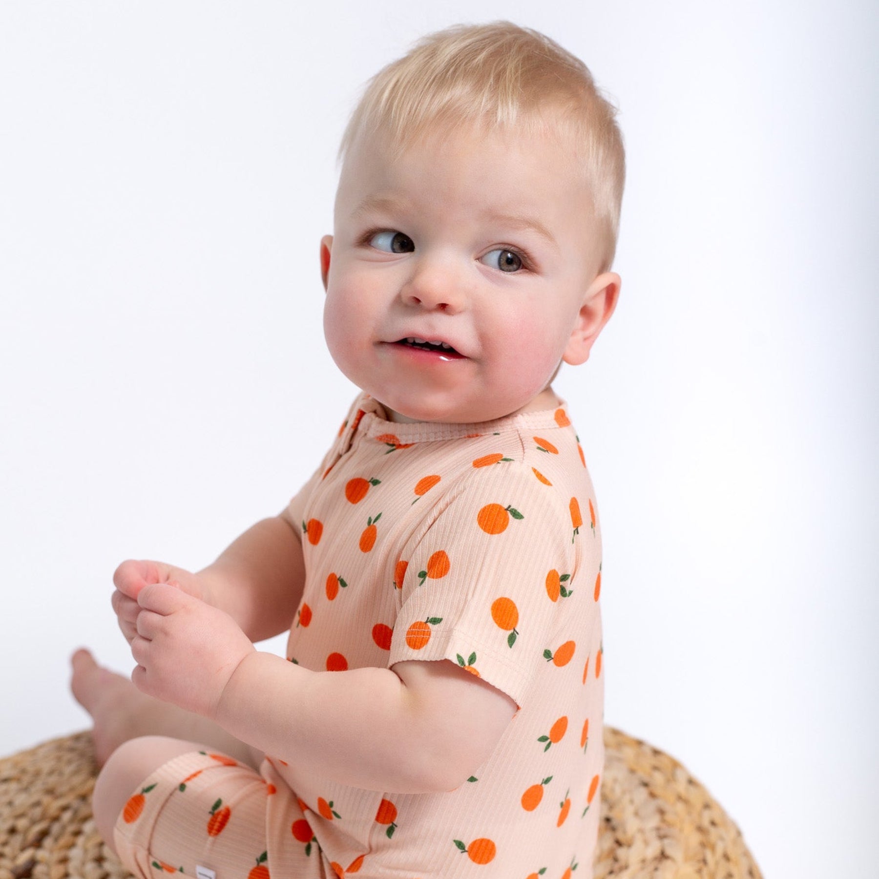 Oranges Small Ribbed Summer Zip Romper