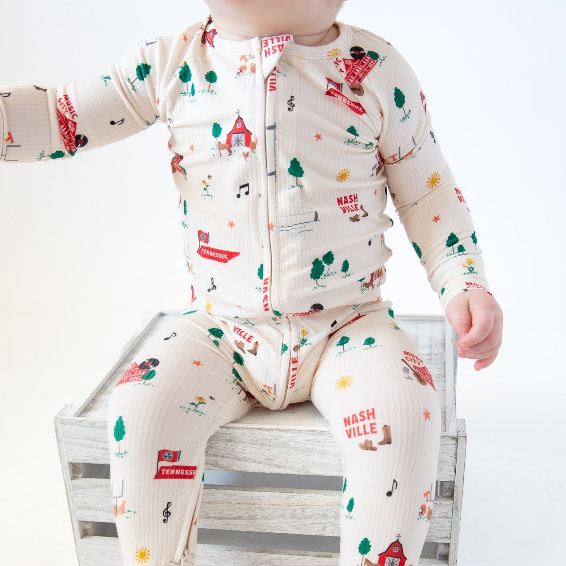 Music City Tennessee Small Ribbed Zip Romper