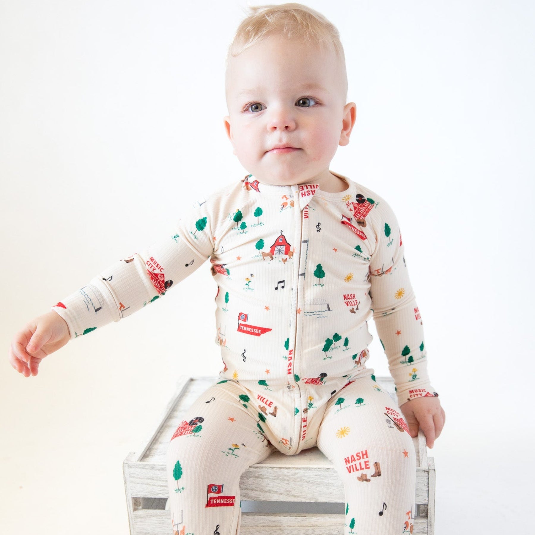 Music City Tennessee Small Ribbed Zip Romper