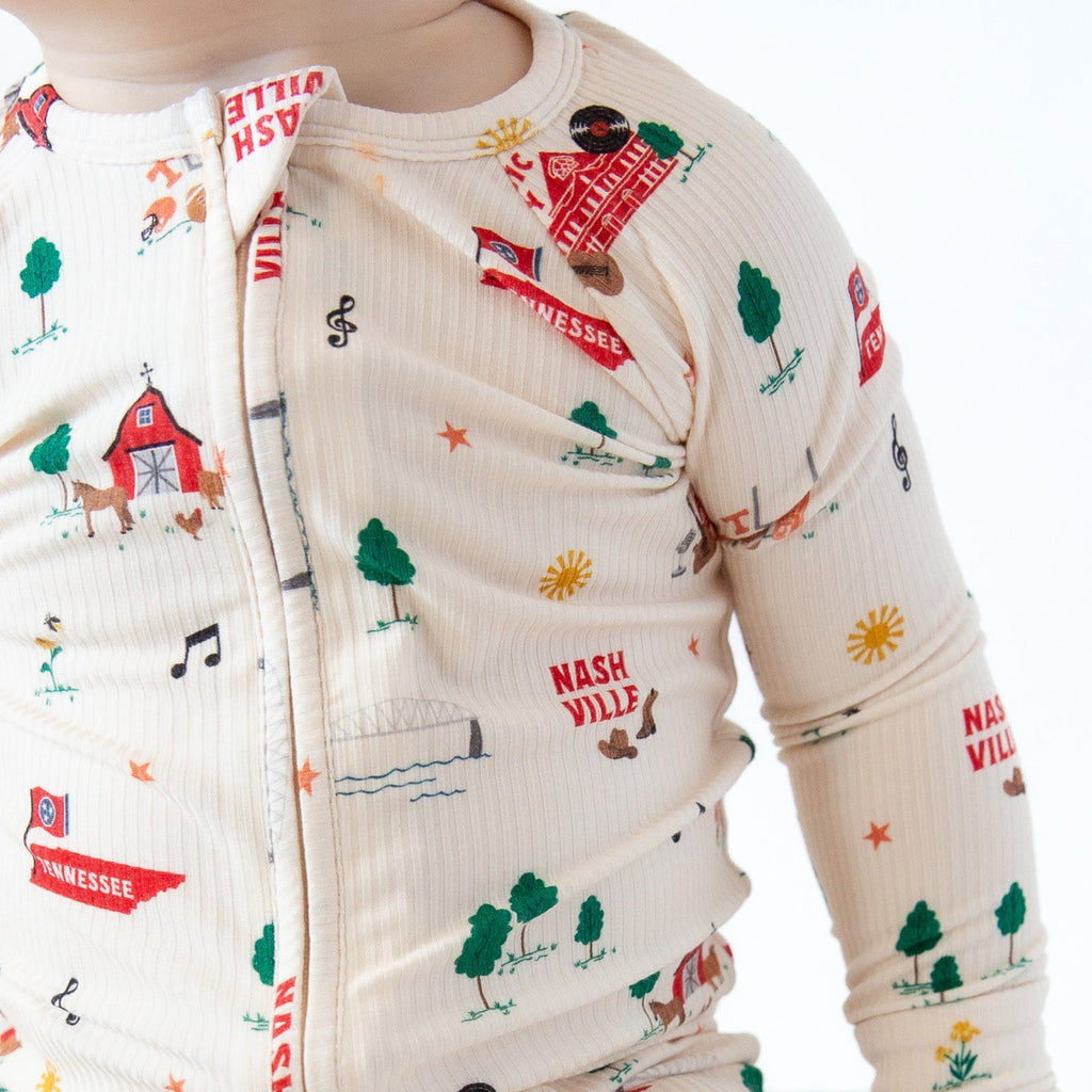 Music City Tennessee Small Ribbed Zip Romper