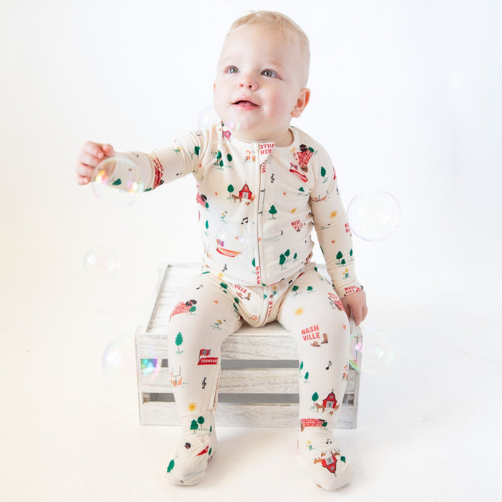 Music City Tennessee Small Ribbed Zip Romper