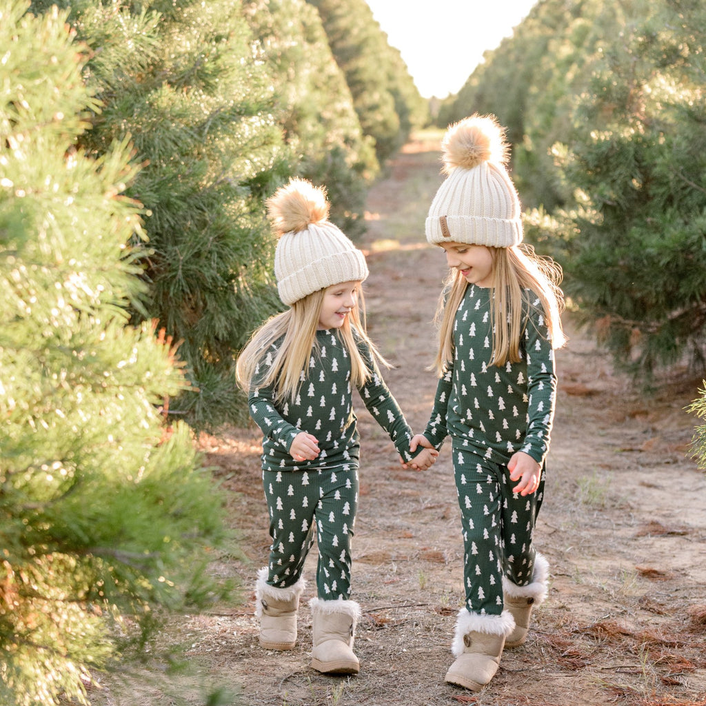 Christmas Trees Small Ribbed Two-Piece Set